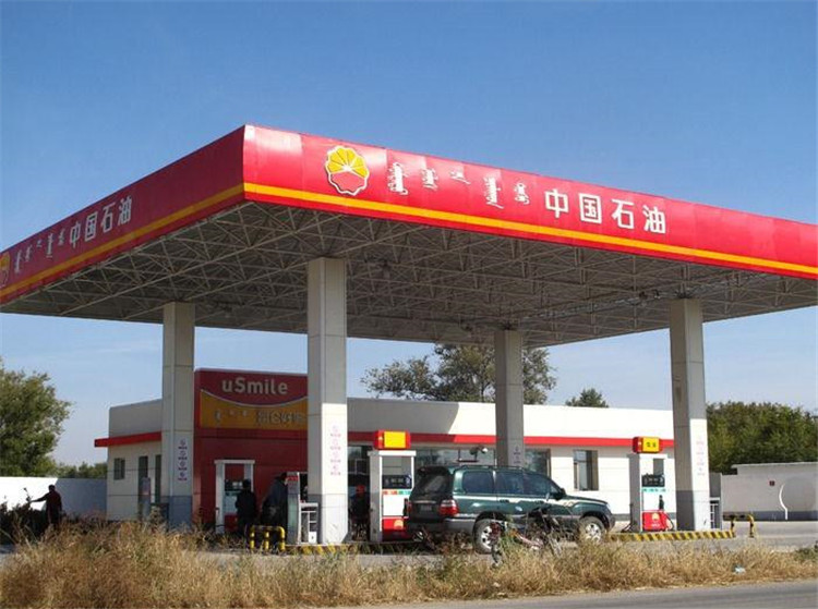 西城加油站钢结构网架案例1